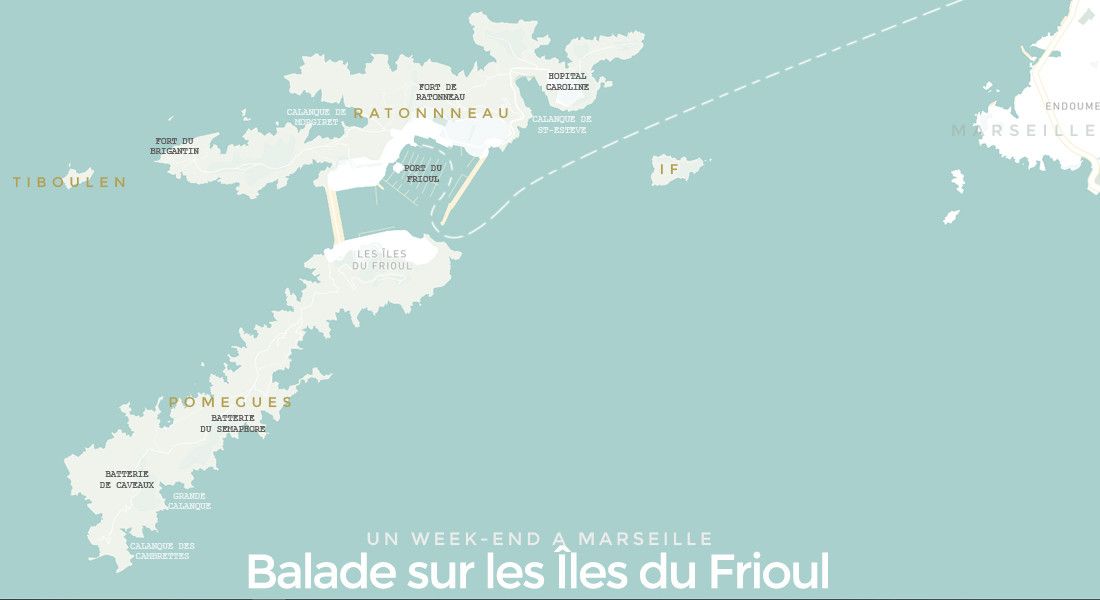 carte des îles du Frioul