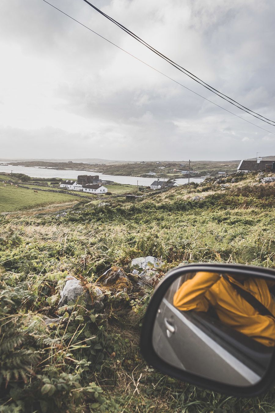 Vue depuis le van en Irlande