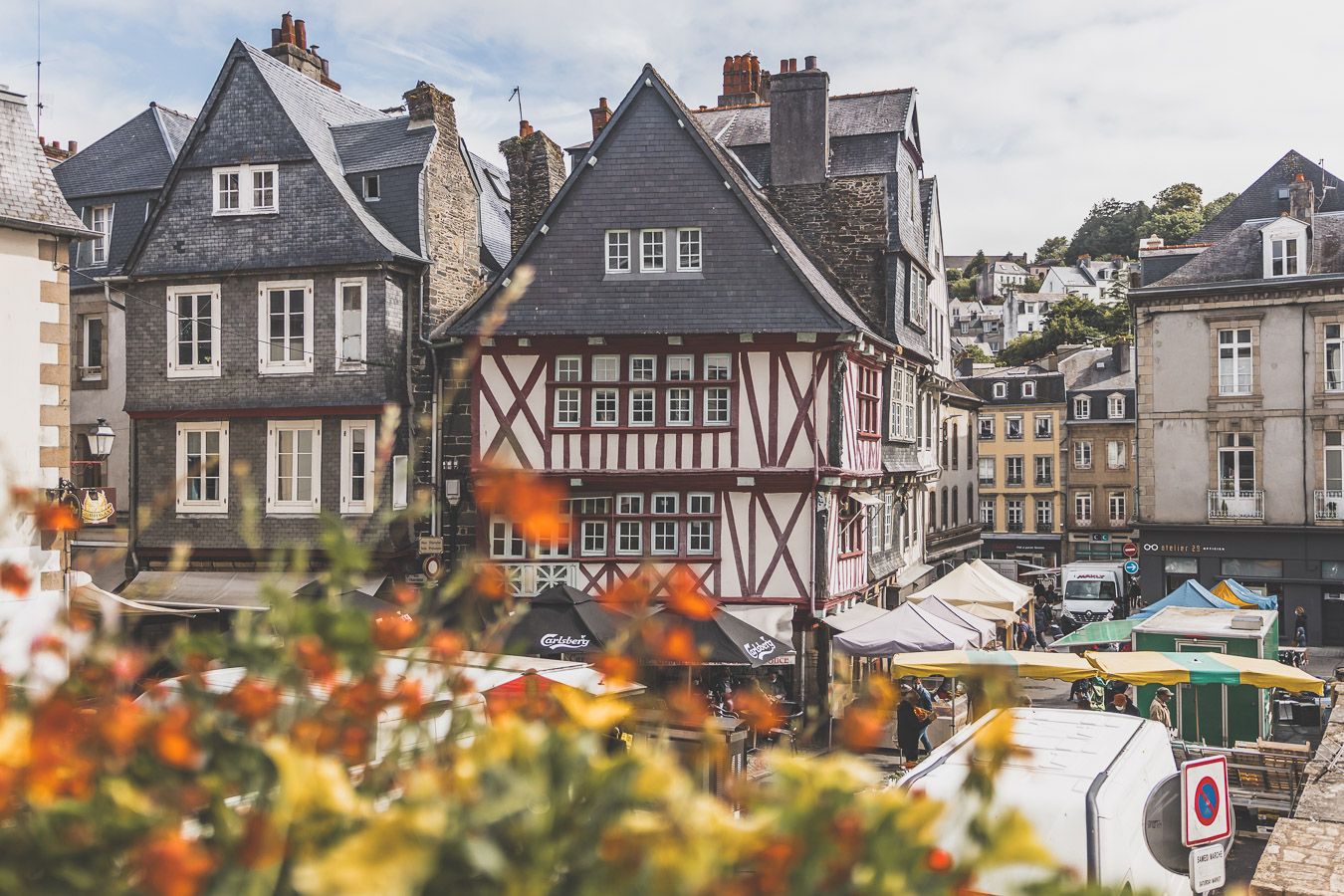 Place du marché à Morlaix, Finistère