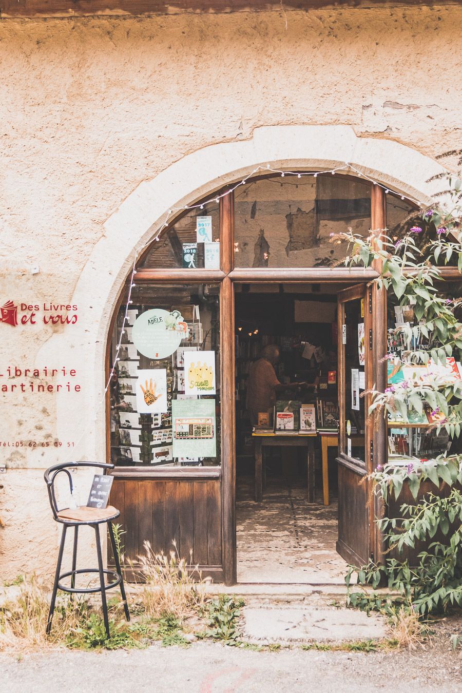 Façade de la librairie de Sarrant