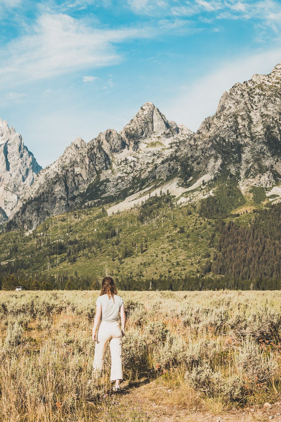 La chaîne de montagnes du Parc National de Grand Teton s'élève brusquement des collines et des vallées de la magnifique vallée de Jackson Hole. Avec des paysages à couper le souffle et certaines des randonnées les plus diverses et les plus difficiles du pays, le Grand Teton est l'une des chaînes de montagnes les plus pittoresques et les plus impressionnantes des États-Unis. Grand Teton est la destination idéale pour les aventuriers lors d'un road trip dans l'ouest américain.