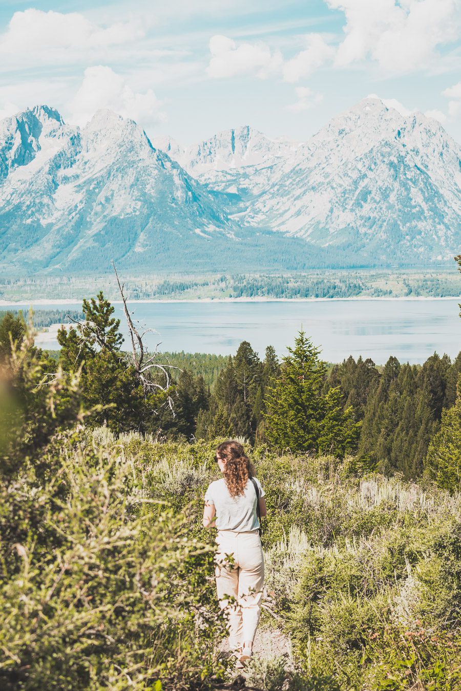 La chaîne de montagnes du Parc National de Grand Teton s'élève brusquement des collines et des vallées de la magnifique vallée de Jackson Hole. Avec des paysages à couper le souffle et certaines des randonnées les plus diverses et les plus difficiles du pays, le Grand Teton est l'une des chaînes de montagnes les plus pittoresques et les plus impressionnantes des États-Unis. Grand Teton est la destination idéale pour les aventuriers lors d'un road trip dans l'ouest américain.